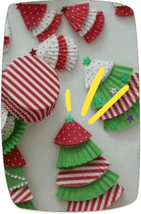 Árvores de Natal com formas de cupcake: